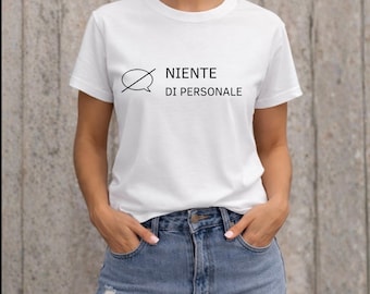 Minimalist "Nothing Personal" T-shirt - ironic unisex design with crossed-out comic book symbol - Selective Mode Collection