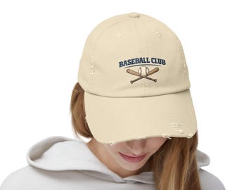 Baseball Club Vintage Cap - distressed Streetwear Hat - Unisex distressed cap - Legacy Athletics Collection