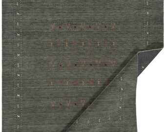 Handloom  Olive Green Gabbeh Rug | Minimalist Tribal Persian Wool Area Rug | Handmade Modern Earth Tone Rug for Living Room
