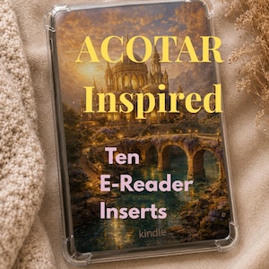 ACOTAR Inspired Kindle Kobo Bundle Basic Inserts, Fantasy Kindle, Velaris & Prythian,  Romantasy Art Bookish E-Reader Inserts, Fae courts