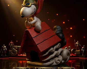 Snoopy Flying Ace STL Model | Peanuts Pilot Dog 3D Print File (PDF Download)