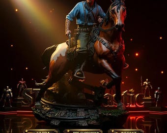 Arthur Morgan RDR 2 Gunslinger Cowboy Diorama (Digital STL File)