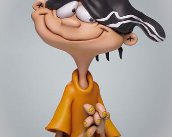 Double D Ed Edd Eddy | Classic Cartoon Genius Kid STL Statue | Stylized Figure