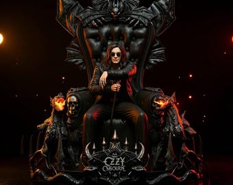 Gothic Demon Throne Statue STL | Heavy Metal Ozzy Inspired Figure (Digital Download)