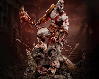 Kratos God of War Ragnarok | Rage Dual Blades STL Statue + Bust | 3D Print Model