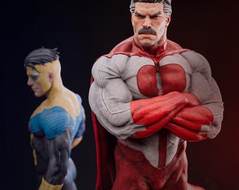 Invincible & Omni-Man Diorama STL | Fullsize + Bust