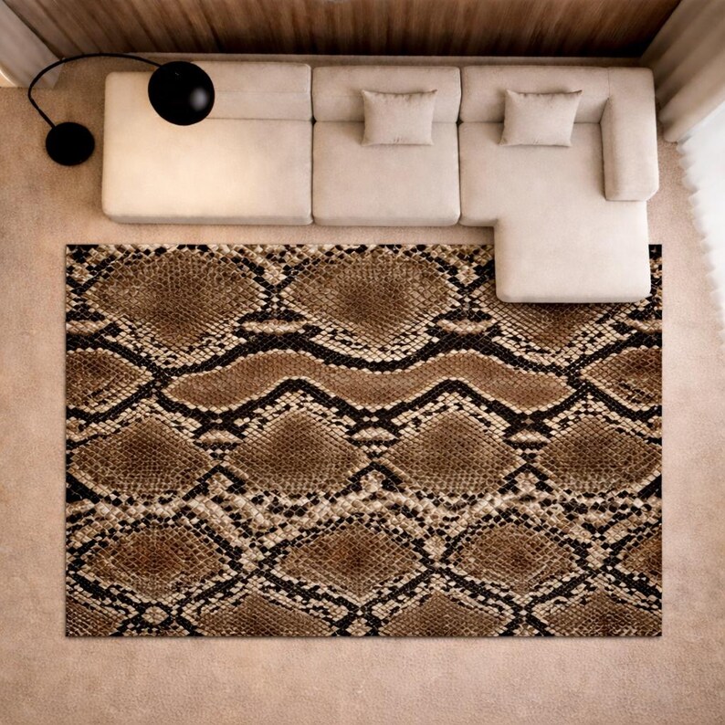 Snake Skin Pattern Rug, Exotic Animal Texture Carpet, Modern Luxury ...