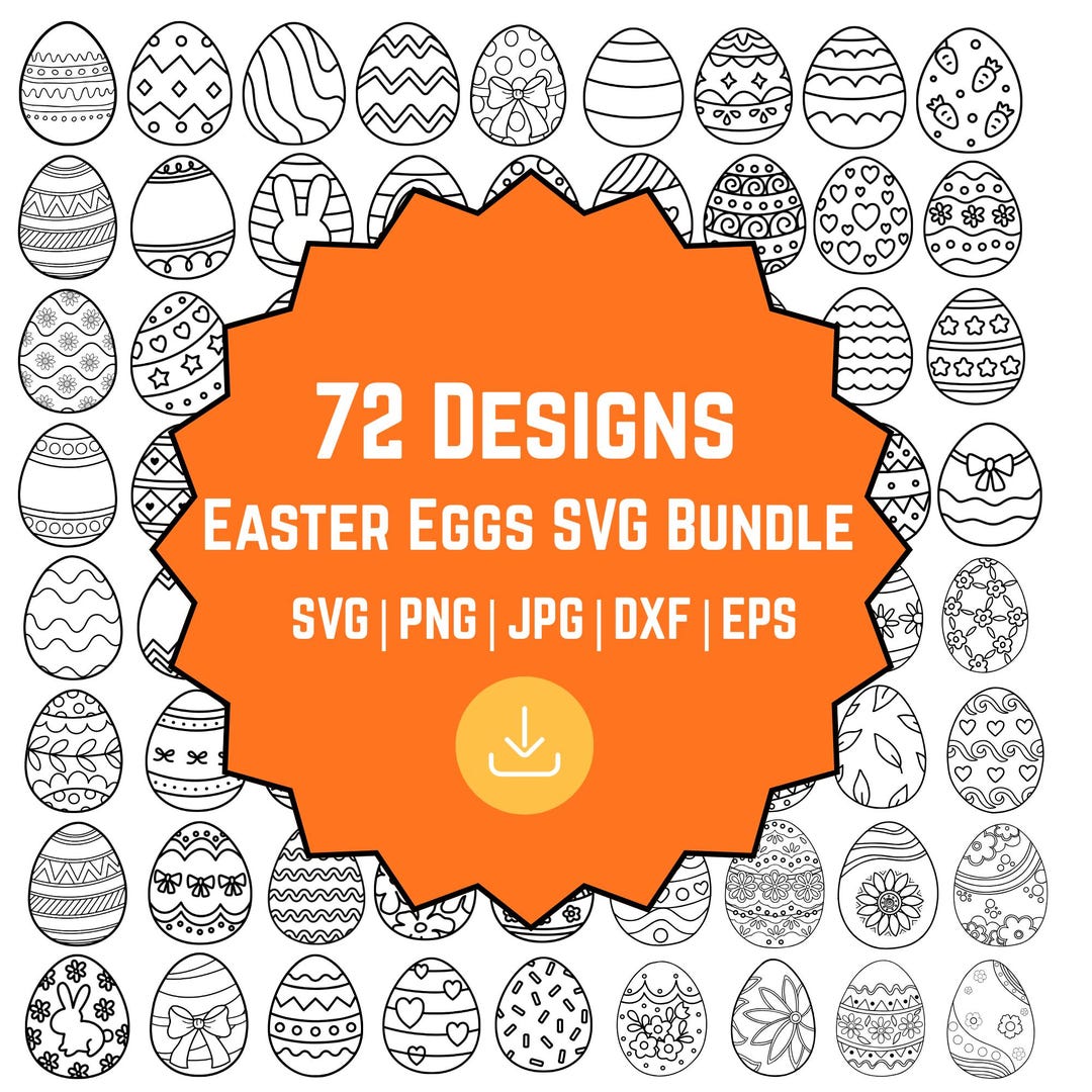72 Easter Egg SVG Bundle for Cricut | Easter Egg Cut Files | Commercial ...