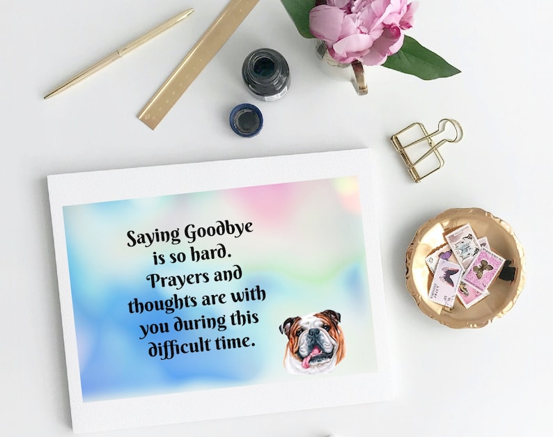 Mix and Match 5 Card Bundle-Bulldog Sympathy Card