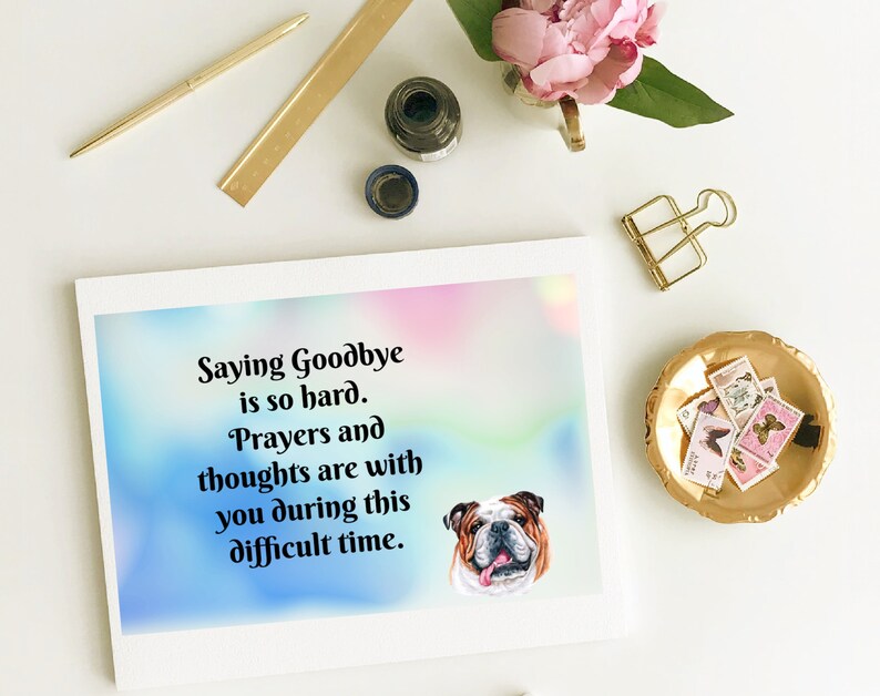Mix and Match 5 Card Bundle-Bulldog Sympathy Card