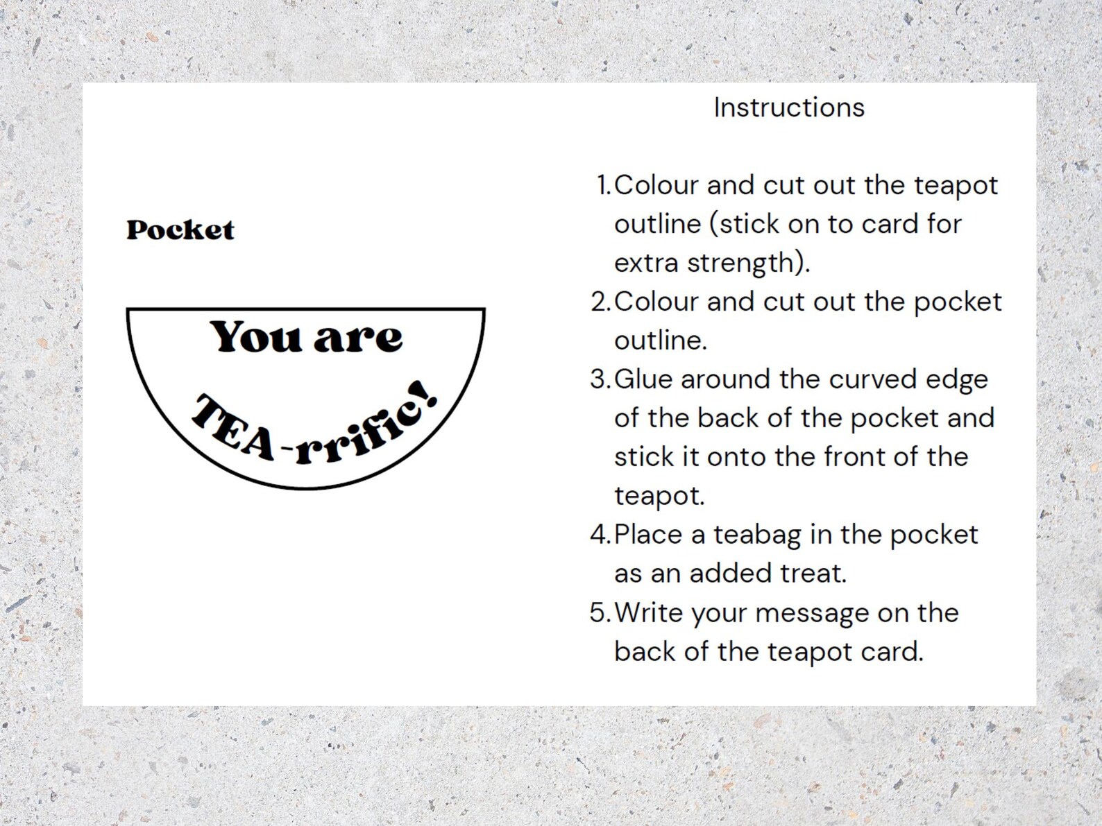 Printable Teapot Card Template, Mother's Day Craft (PDF Pattern) - Etsy ...