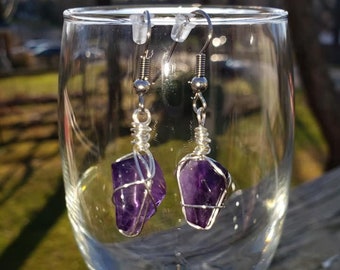 Dangle Earrings with Amethyst