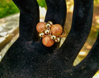 Guitar String Ring with Brown Jasper