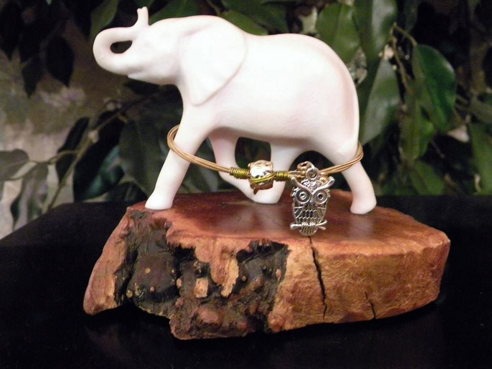 Guitar String Bangle with Owl
