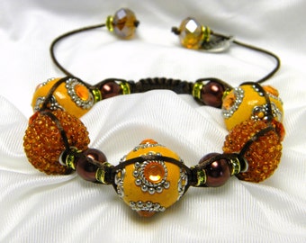 Tangerine Brown Braided Bracelet