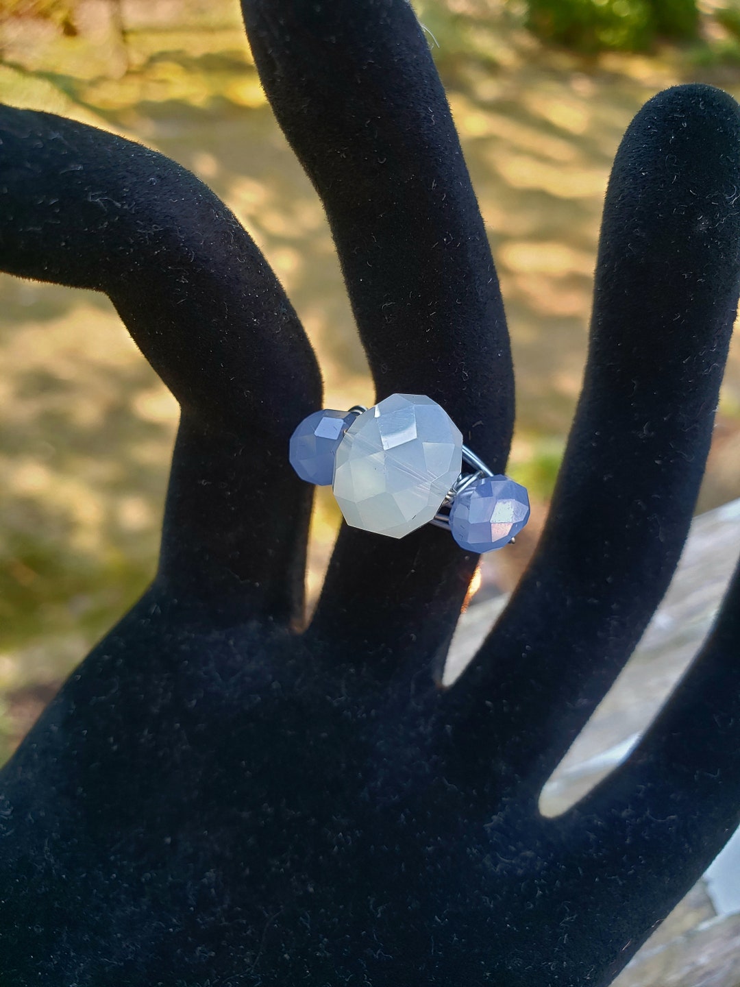 Guitar String Ring With Milk Crystals - Etsy