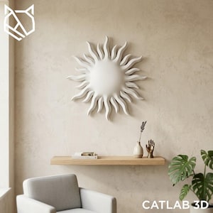 Zonnemuurdecoratie STL - 3D moderne minimalistische sculptuur