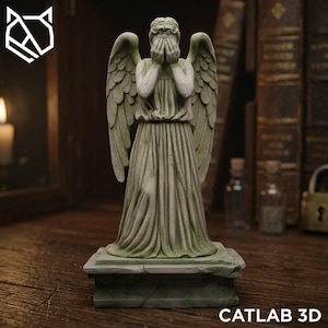 Scultura angelo piangente 3D STL - File stampabile per decorazioni per la casa