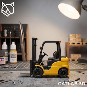 Forklift STL | 3D Printable Construction Machine | Heavy Equipment Model | Digital File
