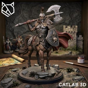 Centaur Warlord STL | Mythic Cavalry Commander Miniature | 3D Printable Fantasy Tabletop Figure