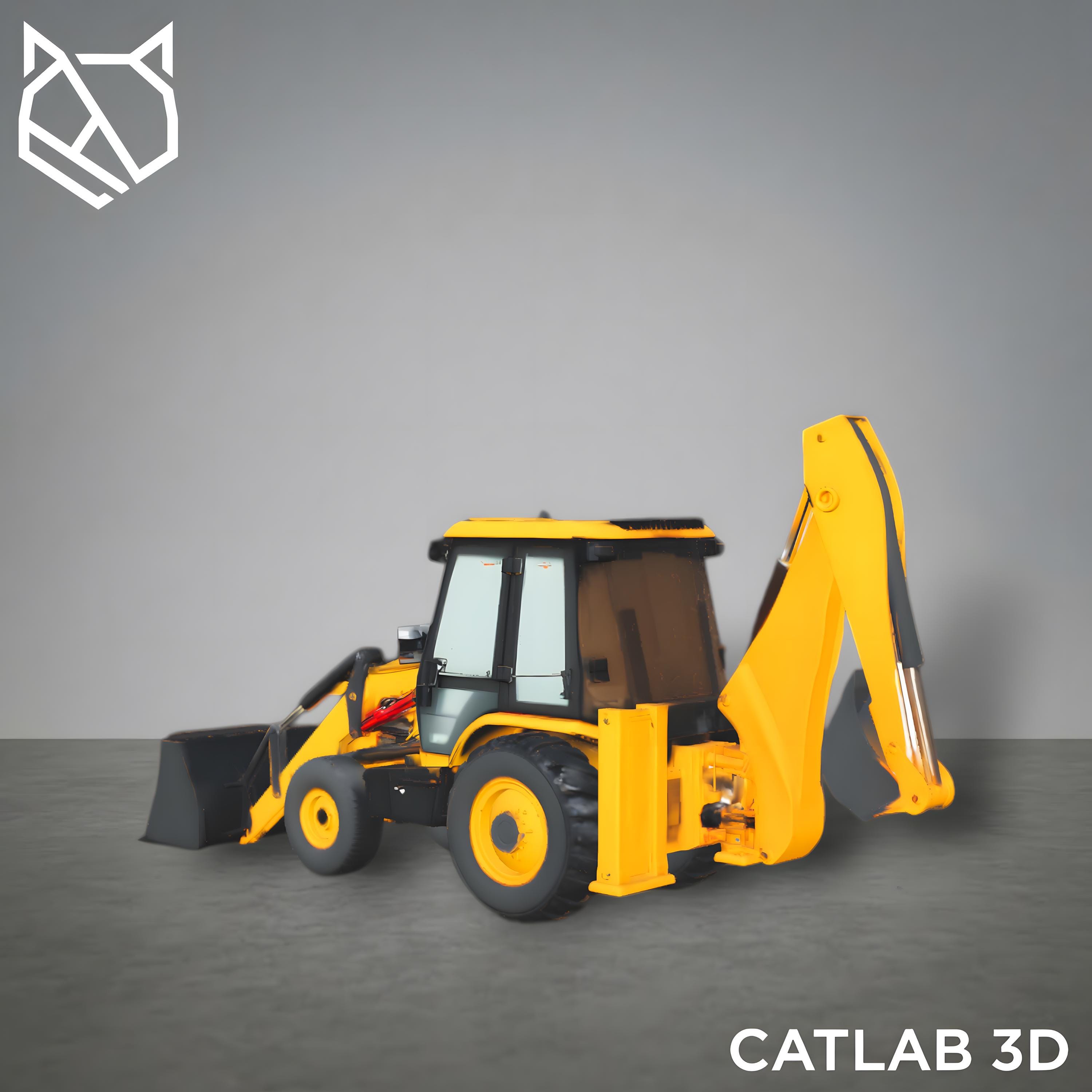 Backhoe Loader STL | 3D Printable Construction Machine | Heavy ...