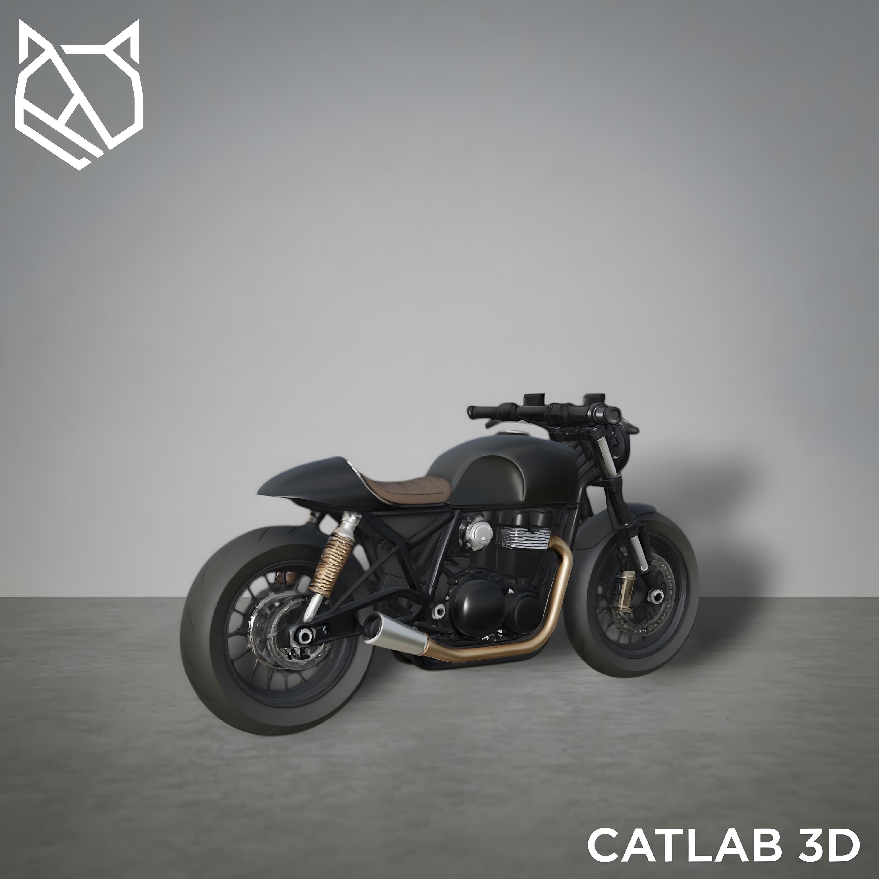 Cafe Racer Motorcycle STL | 3D Printable Bike Model | Retro Motorbike ...