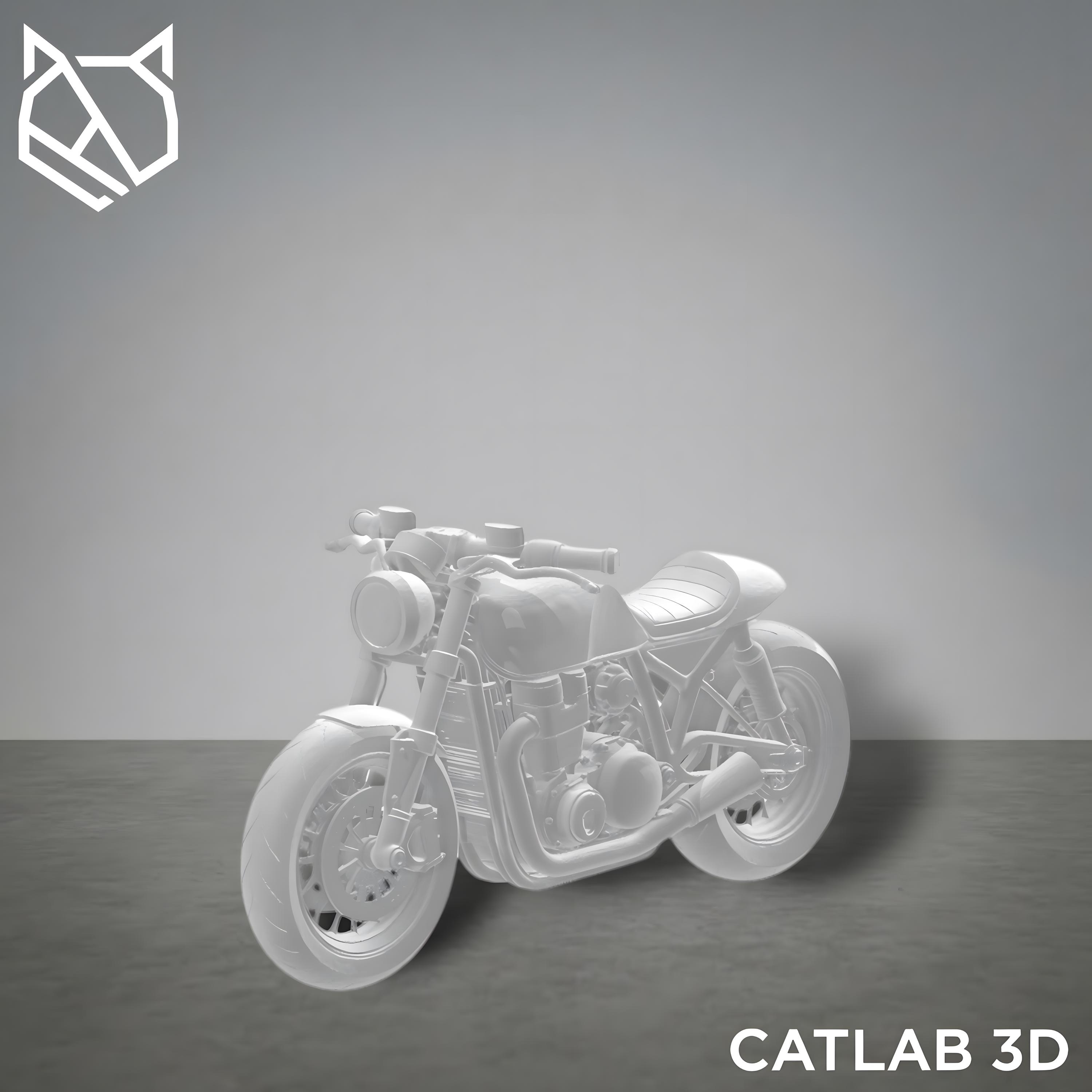Cafe Racer Motorcycle STL | 3D Printable Bike Model | Retro Motorbike ...