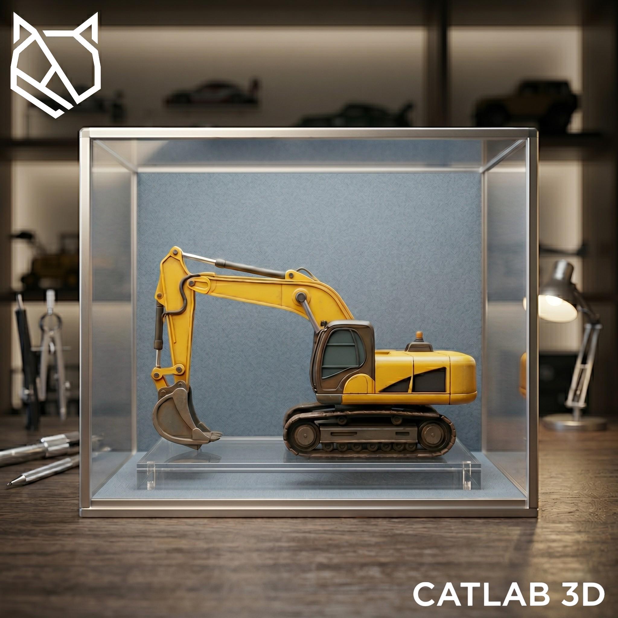 Excavator STL 3D Printable Construction Machine Heavy Equipment Model Digital File