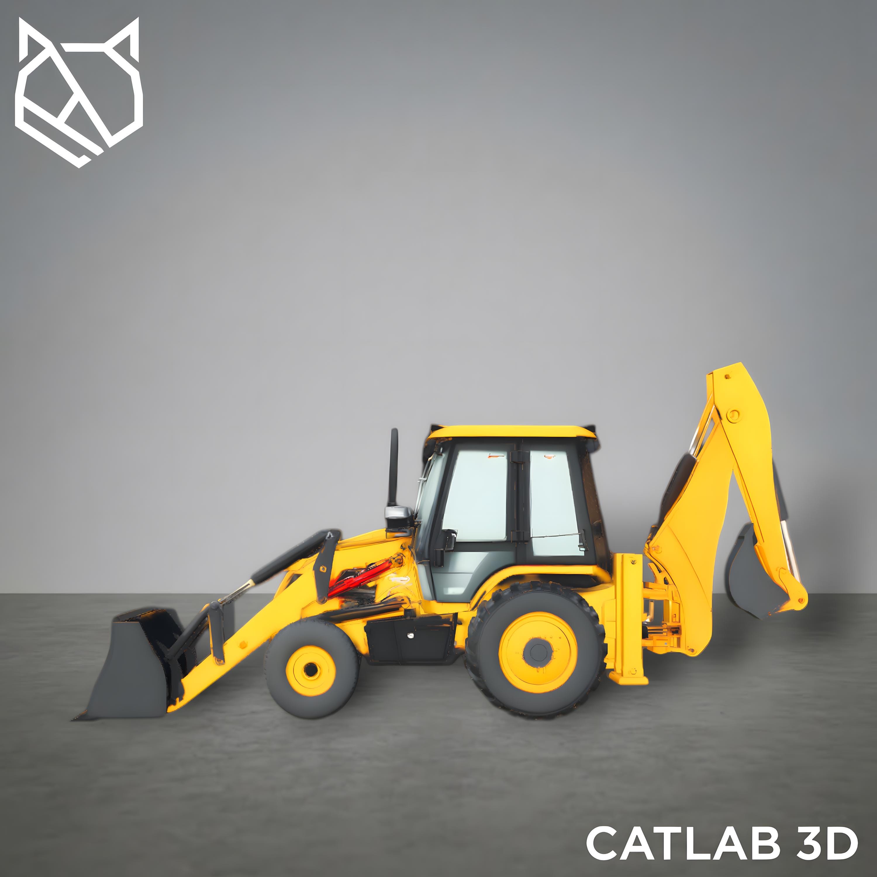 Backhoe Loader STL | 3D Printable Construction Machine | Heavy ...