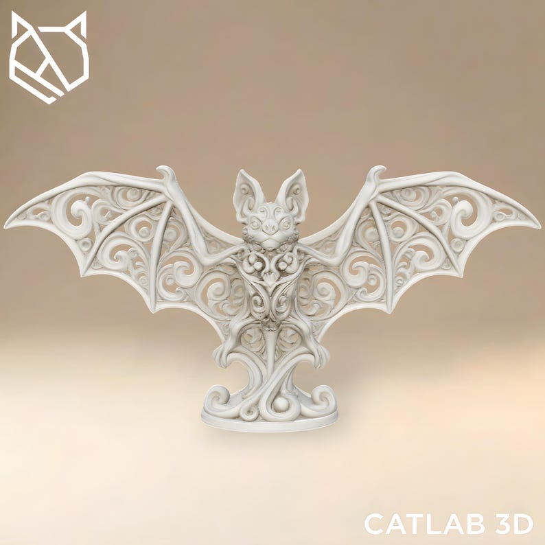 Filigree Bat Sculpture STL - 3D Printable Animal File - Home Decor - Etsy