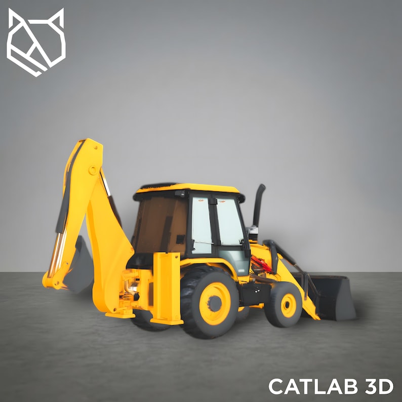 Backhoe Loader STL | 3D Printable Construction Machine | Heavy ...