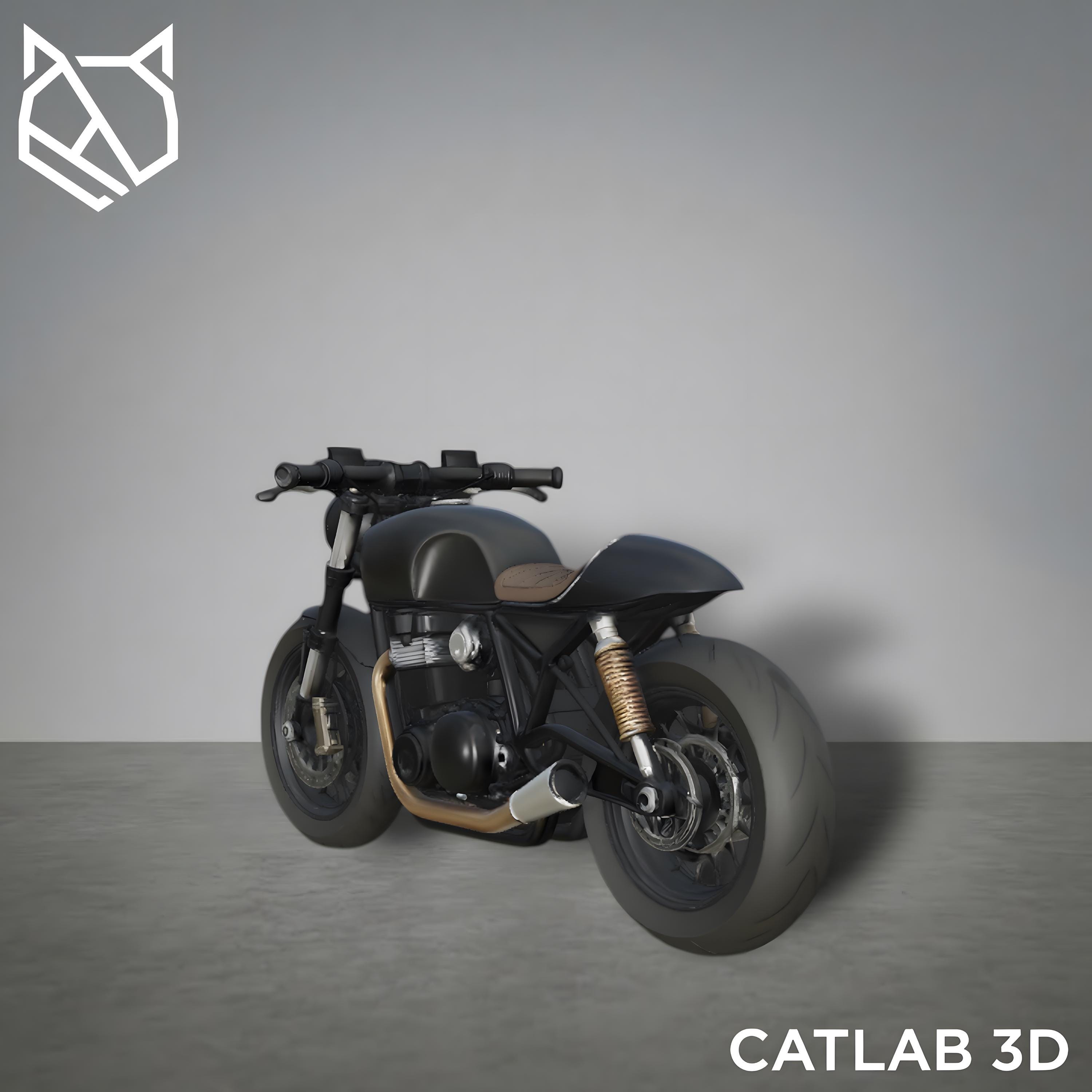Cafe Racer Motorcycle STL | 3D Printable Bike Model | Retro Motorbike ...