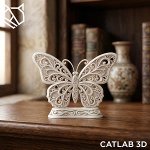 Filigraan vlindersculptuur STL - 3D-afdrukbaar dierenbestand - woondecoratie