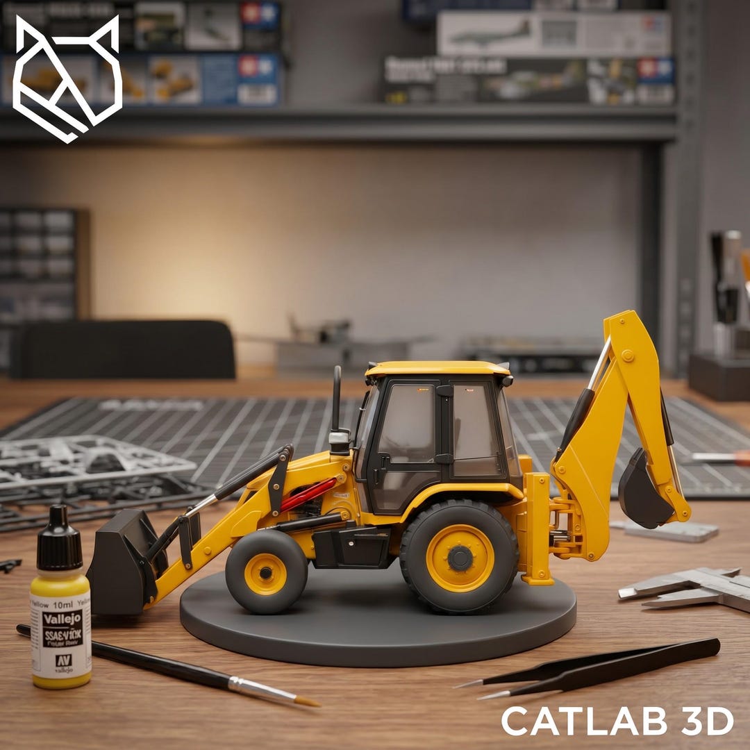 Backhoe Loader STL | 3D Printable Construction Machine | Heavy ...