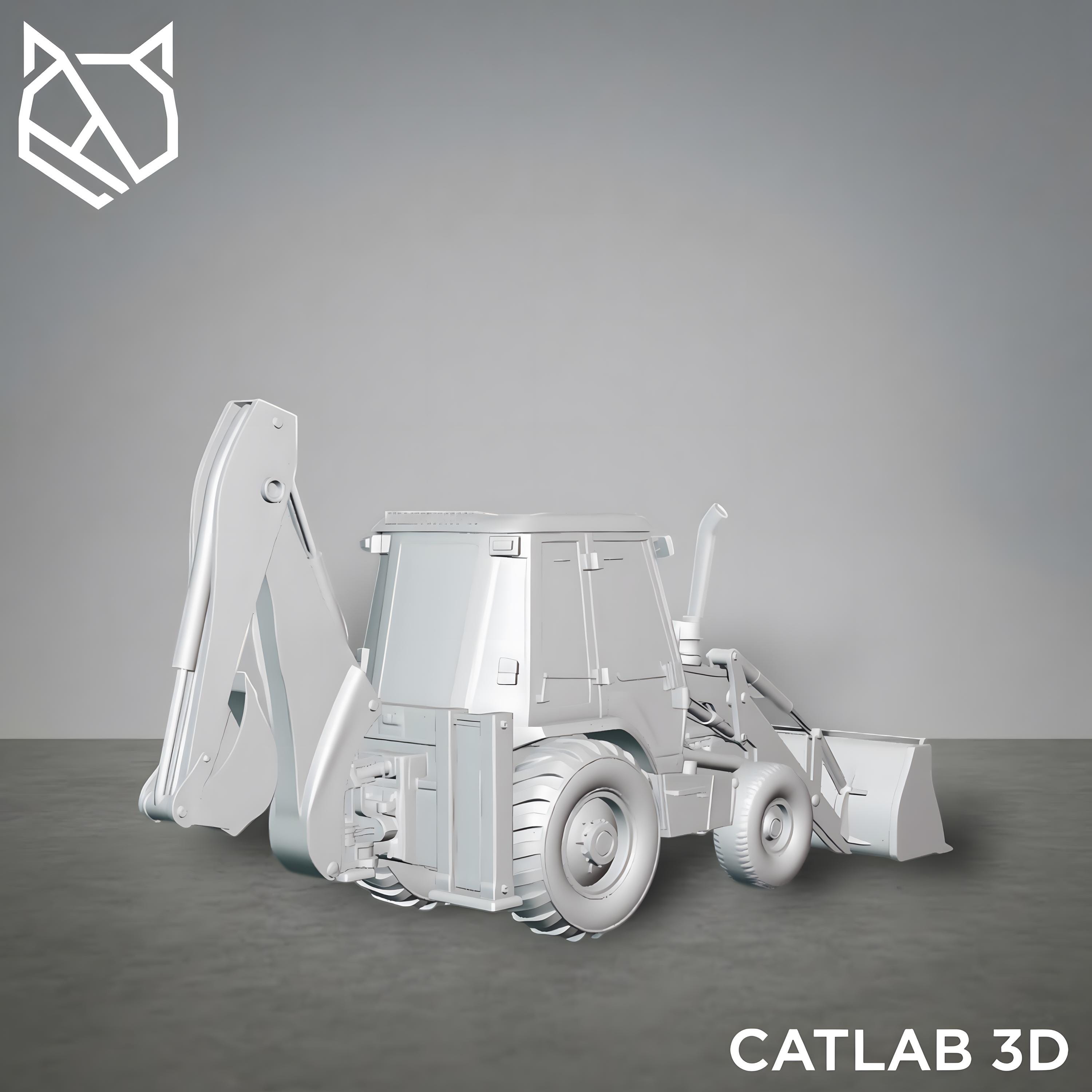 Backhoe Loader STL | 3D Printable Construction Machine | Heavy ...