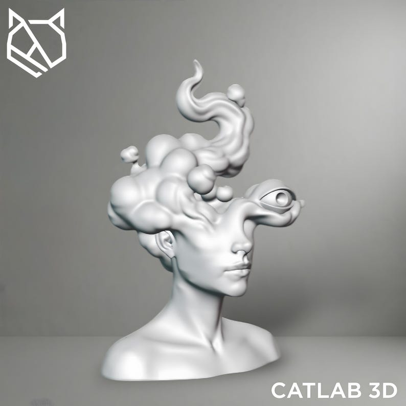 Surreal Vision Bust STL L Abstract Female Sculpture L 3D Print Art ...
