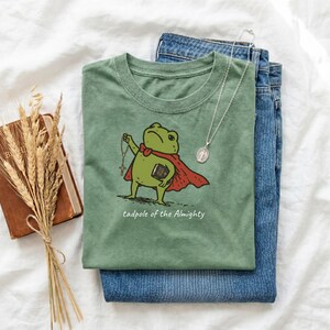 Tadpole Of The Almighty Shirt, Funny Christian Frog T-Shirt, Cottagecore Faith Tee, Cute Religious Gift, Bible Frog Tshirt, Jesus Shirt