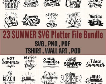 Summer plotter file, Beach Svg bundle 2026, Coquette Hello Summer PNG, BEECH QUOTES decal, Vacation Cut Files, Cricut & Silhouette