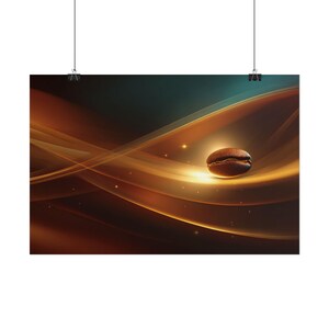 Coffee Bean Abstract Waves Rolled Poster Series No.5 | Modern Coffee Art Wall Decor image 16