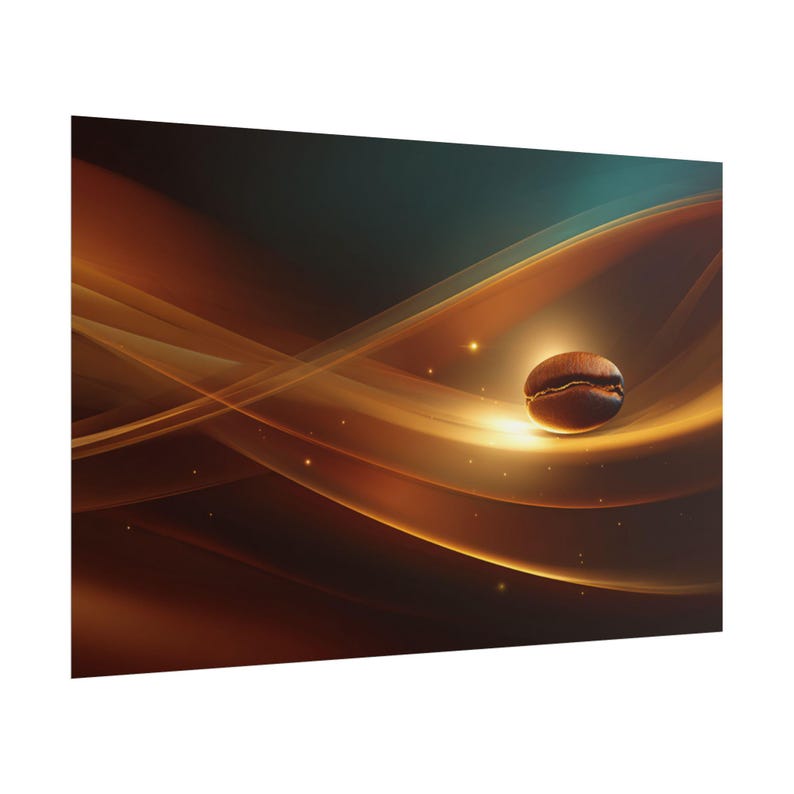 Coffee Bean Abstract Waves Rolled Poster Series No.5 | Modern Coffee Art Wall Decor image 17