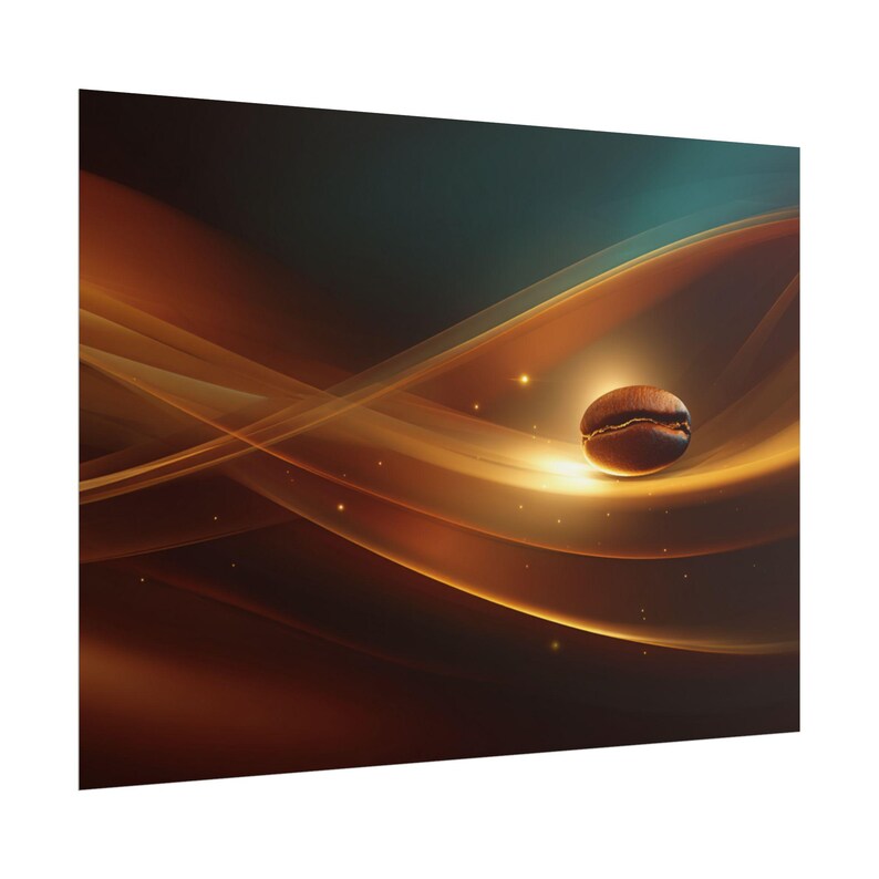 Coffee Bean Abstract Waves Rolled Poster Series No.5 | Modern Coffee Art Wall Decor image 14