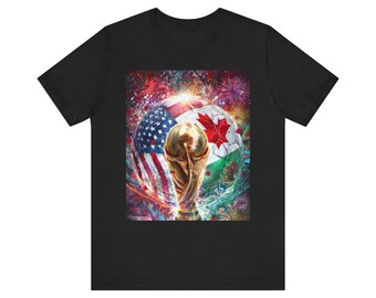 World Cup Trophy T-Shirt, USA Canada Mexico Soccer Shirt, FIFA Football Fan Tee, Patriotic Sports Graphic Gift