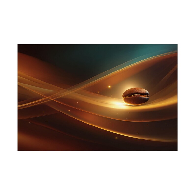 Coffee Bean Abstract Waves Rolled Poster Series No.5 | Modern Coffee Art Wall Decor image 20