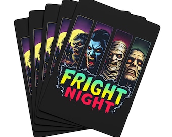 Poker Playing Cards Fright Night Horror Faces |  Card Deck