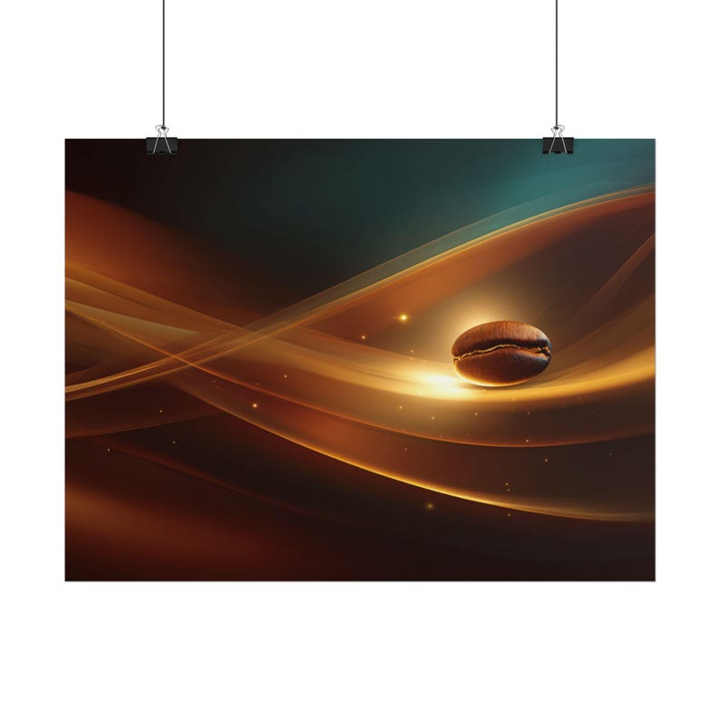 Coffee Bean Abstract Waves Rolled Poster Series No.5 | Modern Coffee Art Wall Decor image 13
