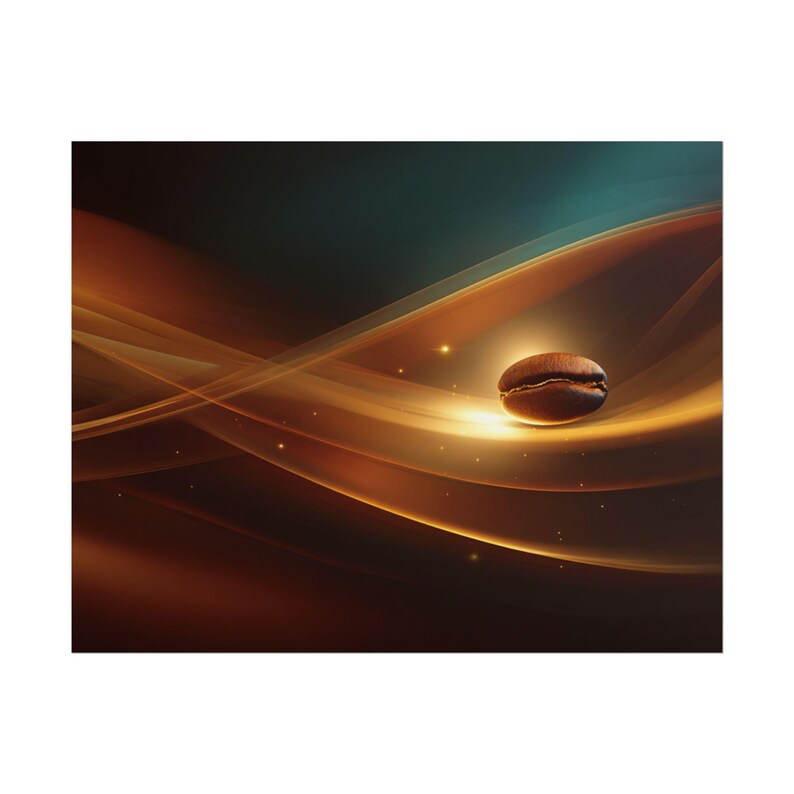Coffee Bean Abstract Waves Rolled Poster Series No.5 | Modern Coffee Art Wall Decor image 9