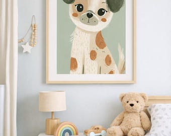 Poster con cucciolo / Decorazione murale con cane giocoso per la cameretta