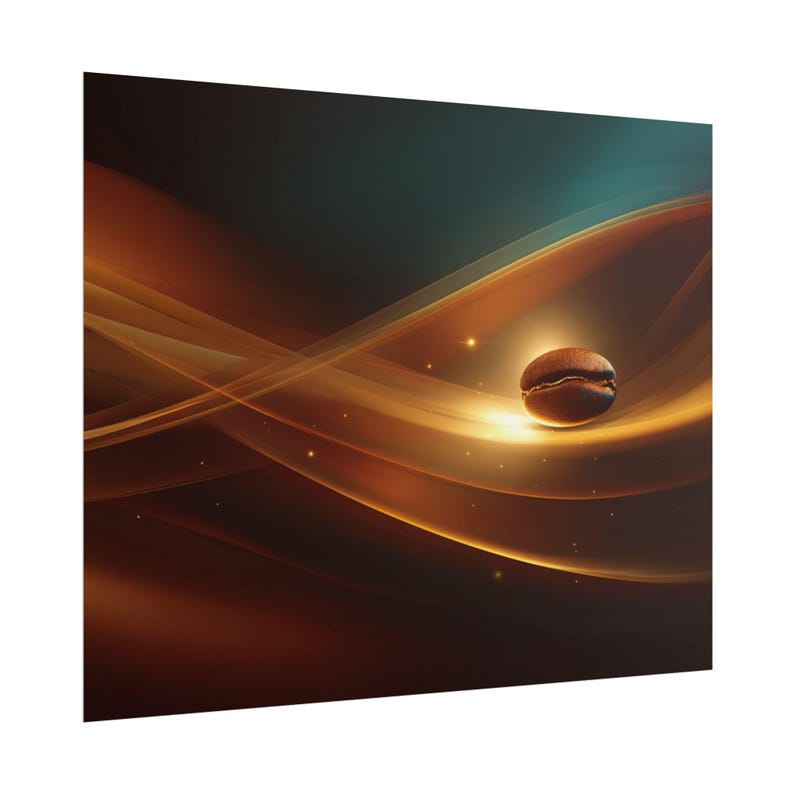 Coffee Bean Abstract Waves Rolled Poster Series No.5 | Modern Coffee Art Wall Decor image 8