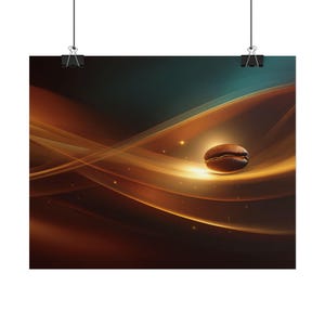 Coffee Bean Abstract Waves Rolled Poster Series No.5 | Modern Coffee Art Wall Decor image 7