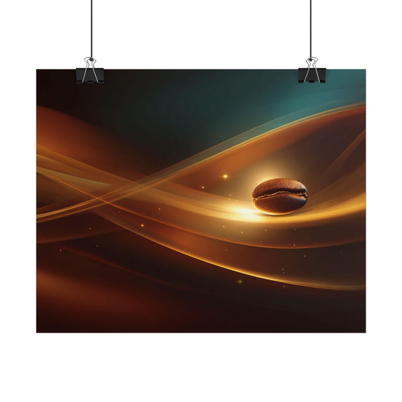 Coffee Bean Abstract Waves Rolled Poster Series No.5 | Modern Coffee Art Wall Decor image 7